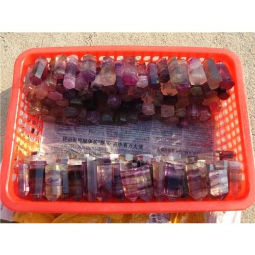 BEST!!! 1000g NATURAL purple yellow Fluorite QUARTZ CRYSTAL WAND POINT HEALING