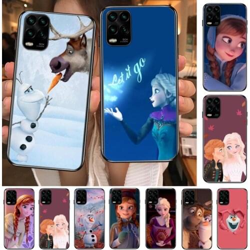 Olaf Anna Frozen cartoon Phone Case For XiaoMi Redmi Note 10 9 9S 8 7 6 5 A Pro T Y1 Black Cover Silicone Back Pre style cover