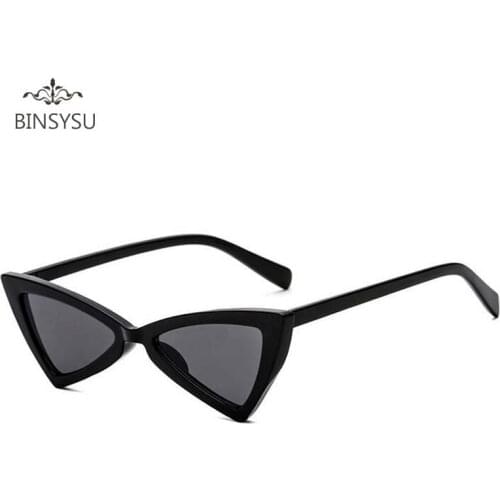 Cute sexy retro cat eye sunglasses women small black white triangle vintage cheap sun glasses red female uv400