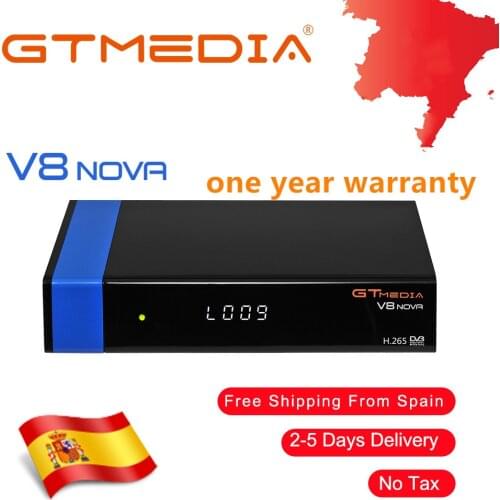 GTMEDIA V8 NOVA Blue Satellite Receiver DVB-S2 HD Built-in WIFI AV Output Support Powervu Biss CS Youtube H.265 Set Top Box
