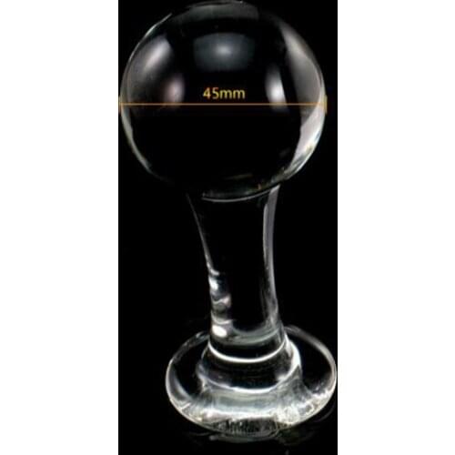 Big Head Glass Crystal Dildo 45mm Anal Plug Beads Large Pleasure Wand Anal Masturbation Sex Products for Women Unisex Sex Toys