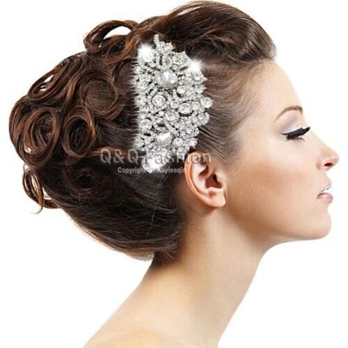 Bridal Diamante Encrusted Jewel Flower 4" Fascinator Hair Pin Clip Dress Comb Jewelry New