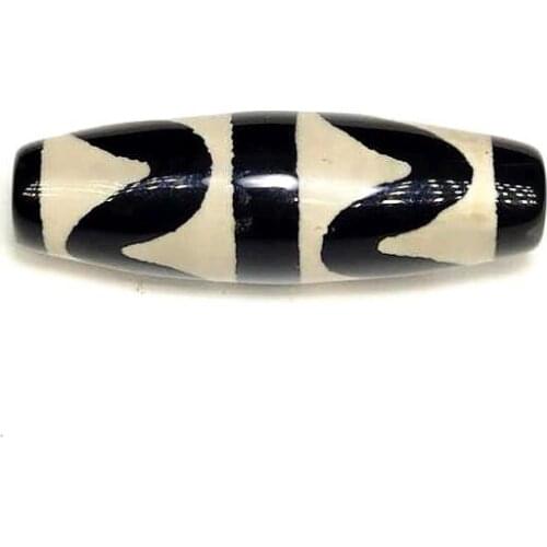 Tibetan Double tiger teeth Totem Pattern DZI Beads 10mm*30mm agate beads men&women jewelry DIY Free Shipping