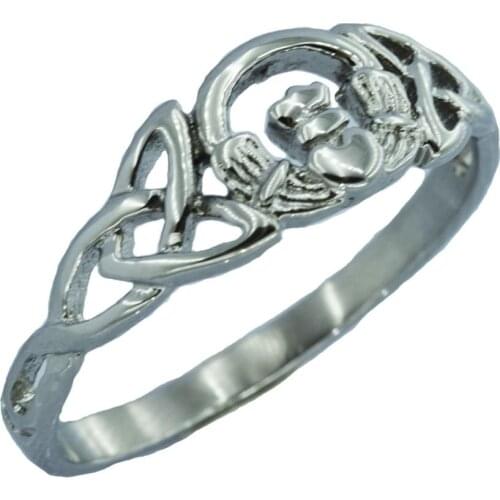 FANSSTEEL Stainless Steel Jewelry Infinity Love Heart Princess Crown Claddagh Friendship Ring FSR21W00