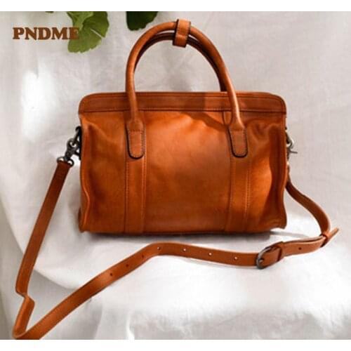 Fashion casual retro natural Genuine leather ladies handbags luxury soft genuine leather big travel shoulder messenger bag