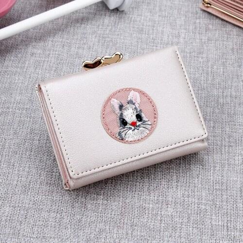 Women Wallet Small Cute Rabbit Wallet Famale Short PU Leather Solid Wallets Hasp Purses Portefeuille Female Purse Clutch