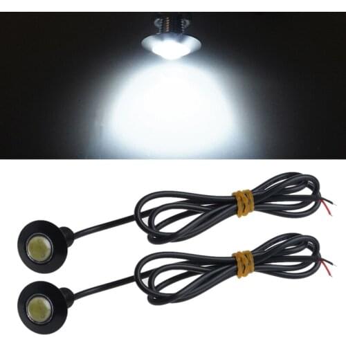 1 Pair Ultra Thin 23mm 12V Car LED DRL Daytime Running Light Eagle Eye Lamp