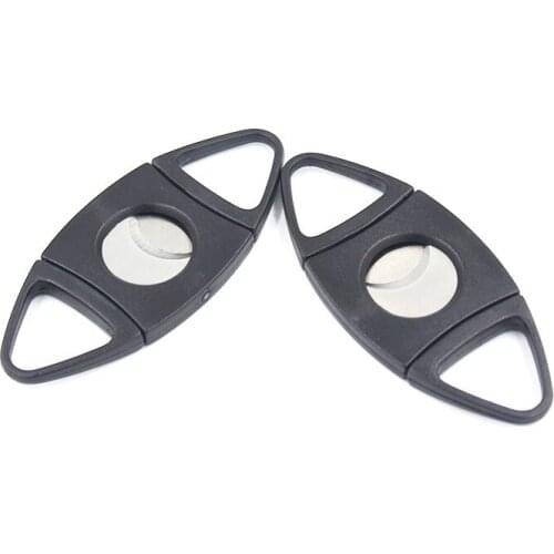 1Pcs Cigar Accessories Double Blades plastic Stainless Steel Pocket Cigar Cutter Knife Gadgets DoubleEdged