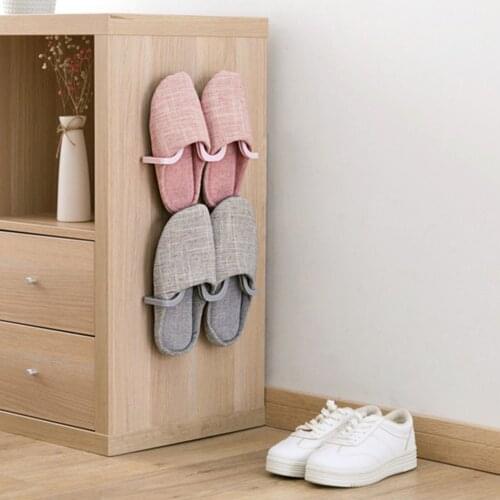 1pcs New Slipper Rack Towel Rack Bathroom Rack Multi-function Rack Kitchen Rack Bathroom Wall-mounted Seamless Sticker Shoe Rack