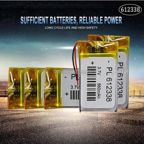 10pcs lithium polymer battery 612338 062238 3.7V MP3 MP4 MP5 GPS DVD DIY Speaker millet Bluetooth 550MAH