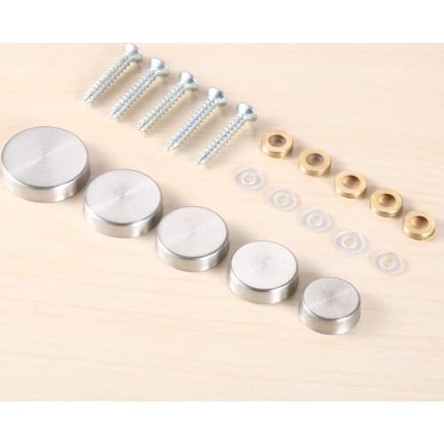 20Pcs Stainless Steel Mirror Nails Advertisement Decorative Screws Caps Fasteners for Wardrobe Glass Furniture 16/18/20/22/25mm
