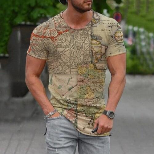 2021 Mens T Shirt Classic Route Map Printed Tshirt Man Casual Streetwear Short Sleeve O-neck Tees Tops Summer