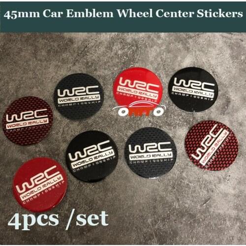 4pcs/set 45mm Car Wheel Sticker For Auto Car Wheel Center logo Emblem Wheels 3D decal label Car Decoration