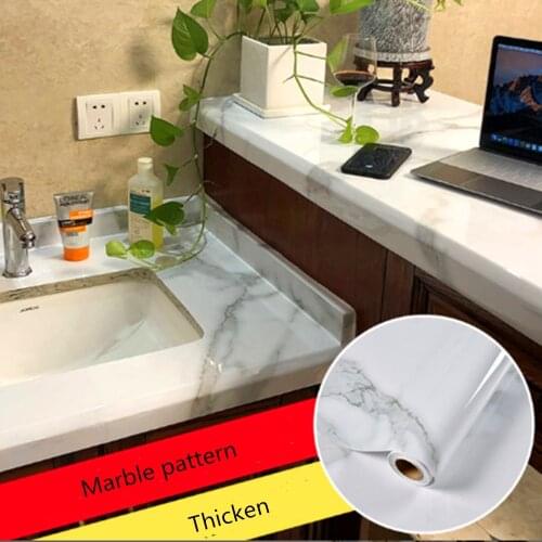 40cm/60cm*1M Kitchen Stickers Waterproof Oilproof Marble Pattern Wall Stickers Protect Desktop Self-Adhesive Home Decoration