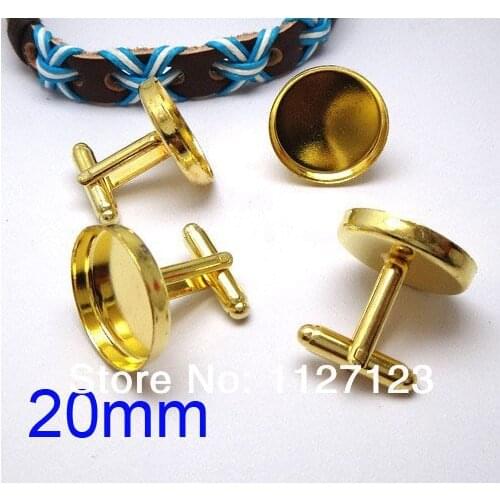 Free ship!!100piece/lot Cufflink Cuff link blank base, 20mm Bezel Setting