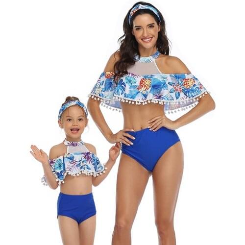 Matching Family Mother Girl Bikini 2020 Swimsuit Swimwear Women Swimsuit Children Baby Kid Beach Swimwear biquini infantil