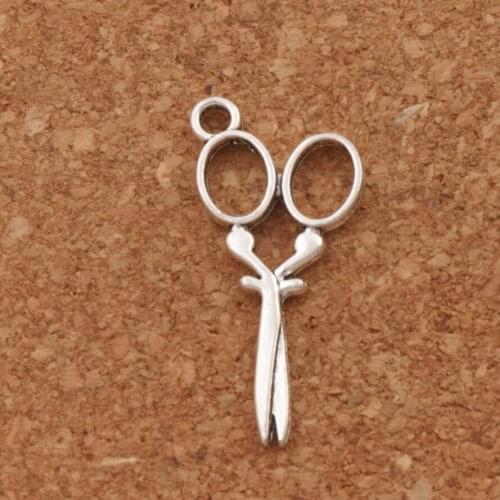 Long Scissors Charm Beads 28.5x14.4mm 55pcs Zinc Alloy Pendants Jewelry DIY L231