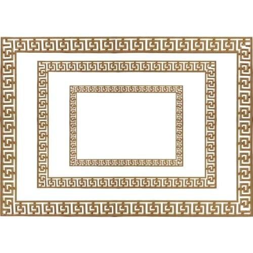 Decorative Lines Floral Wood Carved Decal Corner Appliques Frame Wall Furniture Woodcarving Wooden Figurines Crafts Home Decor