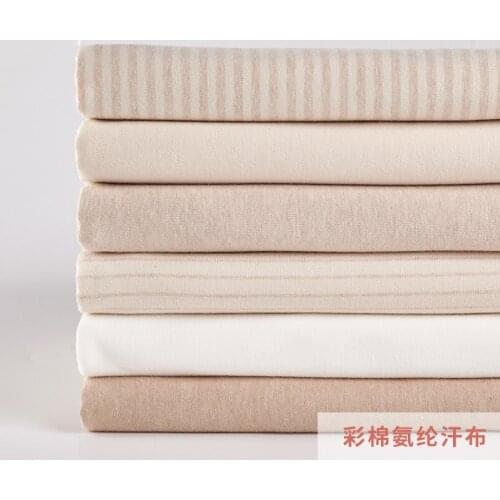 Stretchy Baby Color Cotton knitted fabric cotton Spandex jersey knitted cotton fabric for DIY children apparel fabric 50*175cm