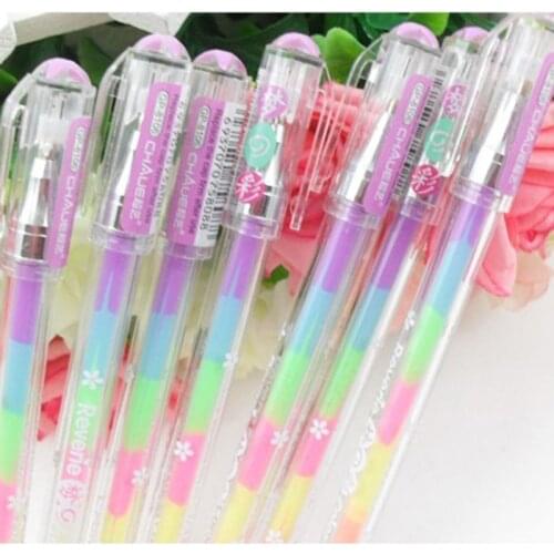 6 Color in 1 Gel Pens For Office Student Ink Pen Chalk Pen Xmas Gift PUO88