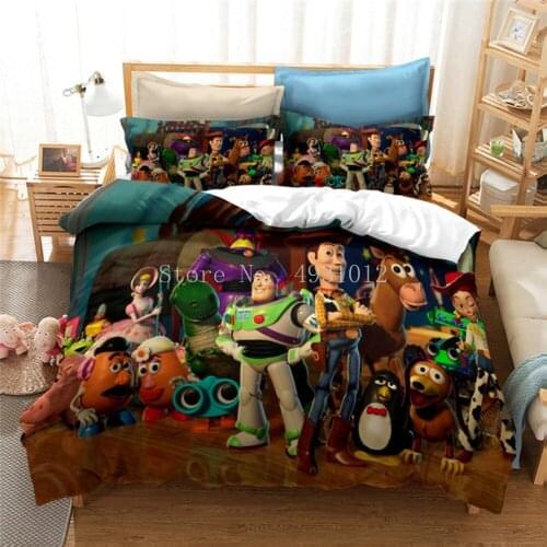 Disney Cartoon Toy Story Bedding Set King Size Quilt Duvet Cover for Kids Bedroom Decora Boy Bed Cover Comforter Bedding Sets