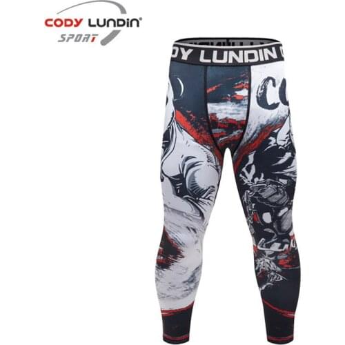 Running Tights Men Gym Compression Leggings Dry Fit Jogging Pants MMA BJJ Bottoms Fitness Workout Trousers Training Sportswear