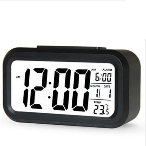 Creative Multifunctional Digital LED Electronic Mini Alarm Clock Calendar and Light Sensor Smart Home Desktop Office Decoration