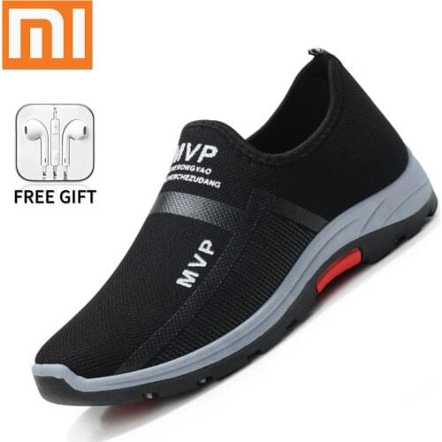 Xiaomi Summer Men Casual Shoes Mesh Sneakers Lightweight Comfortable Hiking Shoes Loafers Mens Breathable Slip-On Boat Shoes