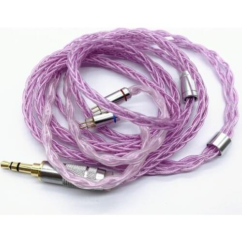 8 share Single crystal copper silver wire Headphone upgrade line 152 core purple conductor