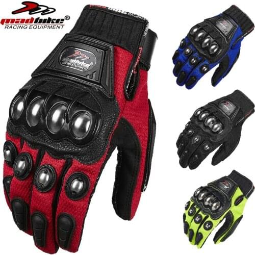 Madbike Stainless steel protect Anti fall Motorcycle glove Men Non-slip Breathable cross-country Moto kinght riding racing glove