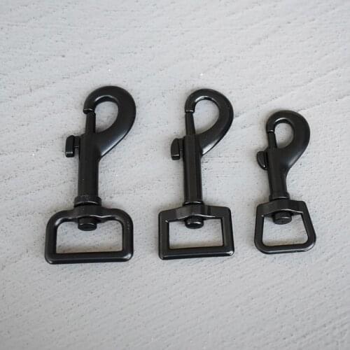 10 Pcs 15/20/25mm Metal Snap Hook Leather Belt Strap Bag Buckles Metal Clasps Lobster Dog Collar Black Swivel Trigger Clips
