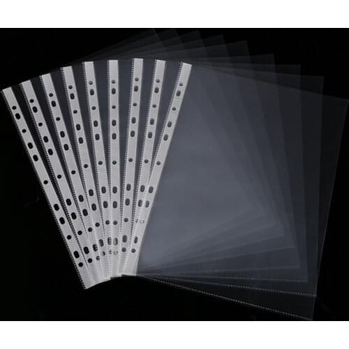 20PCS A4 Size Multipurpose 11-Hole Loose Leaf Clear PVC Sheet Page Protectors for Documents Files Paper hot sale