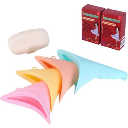Multifunctional Female Urinal Outdoor Travel Emergency Portable Standing Silicone Urinal Storage Box X4YD