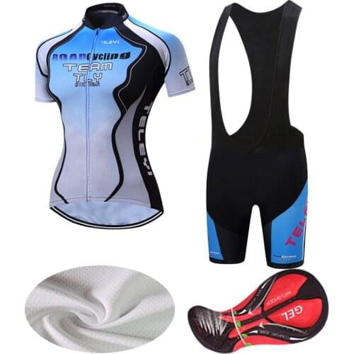Fashion Women Lycra Road Bike Clothing BIB Gel Shorts 2021 Summer Bicycle Clothes MTB Suit Female Cycling Jersey Set Uniform Kit