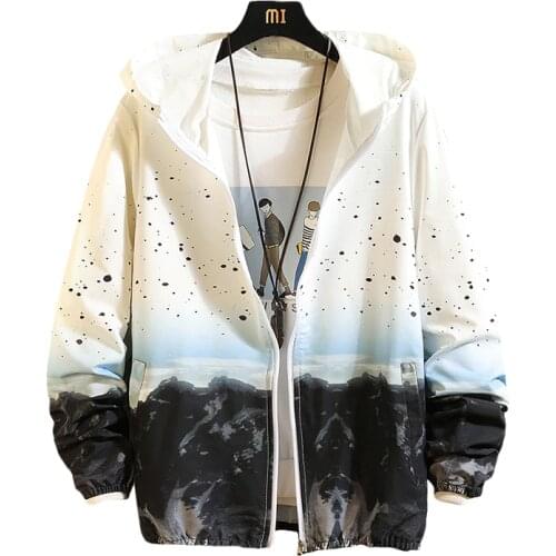2020 Summer Men Jacket Windbreaker Hooded Thin Jacket Casual Print Sportswear LightWeight Jackets for Men Bomber Coats clothes