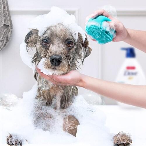 Soft Silicone Rubber Pet Dog Cat Bathing Massage Brush Shower Shampoo Hair Grooming Comb Scrubber Brushes Cleaning Accessories