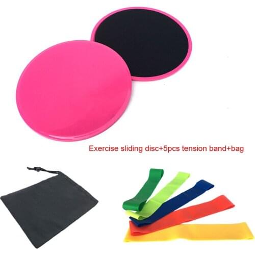 8pcs Set Yoga Exercise Gliding Discs Fitness Disc Sliding Plate Mat Yoga Tension Band Gym Abdominal Core Training Equipment