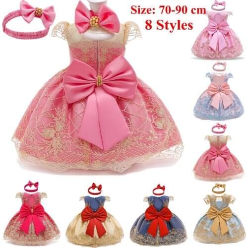 Baby Girls Clothes Outfit Birthday Flower Dresses Elegant Newborn Princess Dress Baby Wedding Dresses Toddler Baby Event Gown