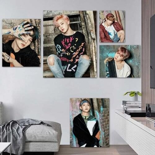 Korean Kpop Bangtan Boys Wall Art Poster Wall Stickers Canvas Painting Star Idol Fans Collection Gift Living Room Home Decor