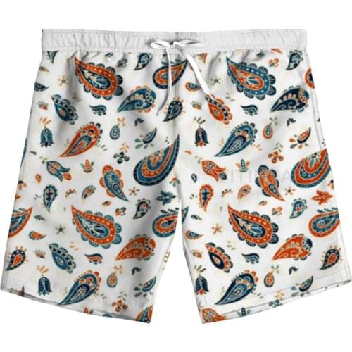 New Fashion Bandana 3D Print Paisley Woman Men Summer Beach Loose Shorts Casual Pants Polyester V15