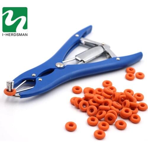Piglets The Sheep Castration Rings 100 Pcs Tail Docking Clamp Bloodless Castration Pliers Tails Device Tail Docking Ring