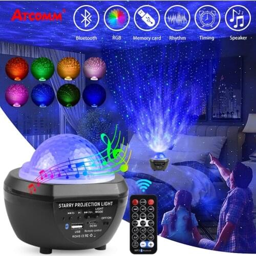 Starry Sky Projector LED Night Light Starlight Projector Galaxy Projection Lamp Bedroom USB Bluetooth Childrens Night Light Gift