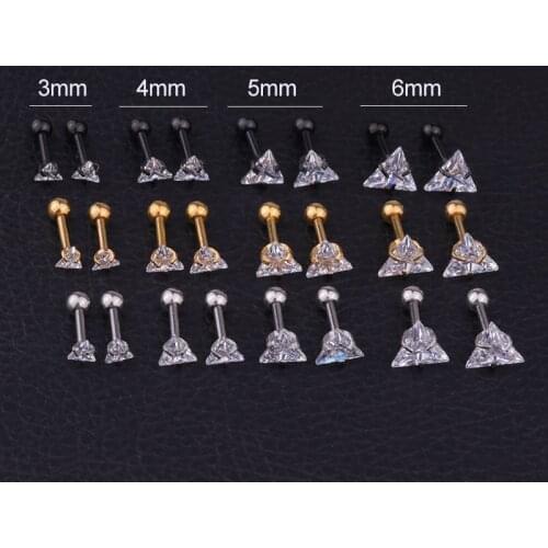 Crystal Zircon Tragus Piercing Ear Cartilage Earrings 316L Surgical Steel Body Jewelry Helix Piercing