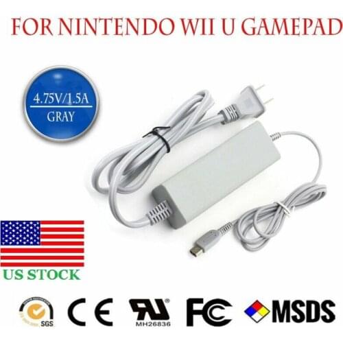 AC 100-240V Home Wall Charger Power Charger Adapter Cable for Nintendo Wii U Gamepad Controller Joystick US Plug