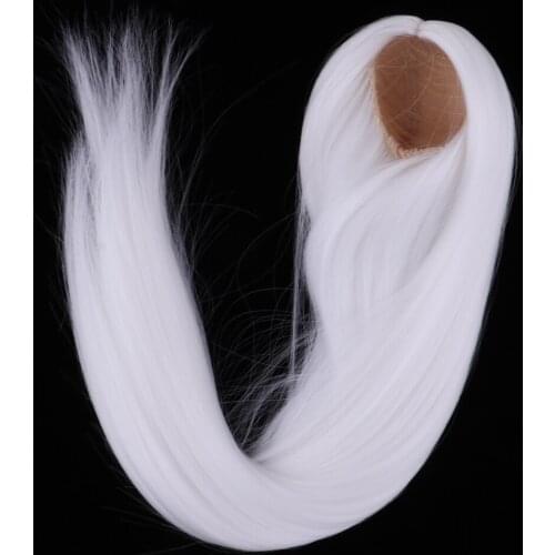 1/3 BJD Doll Ball Jointed Doll Long Straight Hair Wig for Uncle Male Doll White