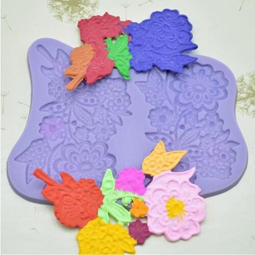 Flower Silicone Fondant Mold Cake Decoration Tool Chocolate Sugarcraft Fondant Mold Kitchen Cooking Clay Tools