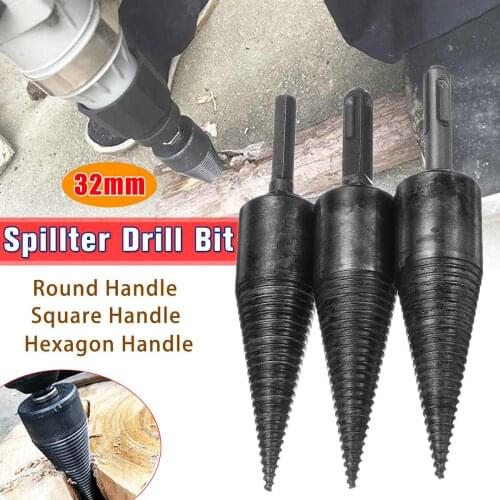 32mm High Speed Steels Firewood Splitting Drill Bit Wood Screw Cones Splitter Twist Drill Bit Split Drilling Tools