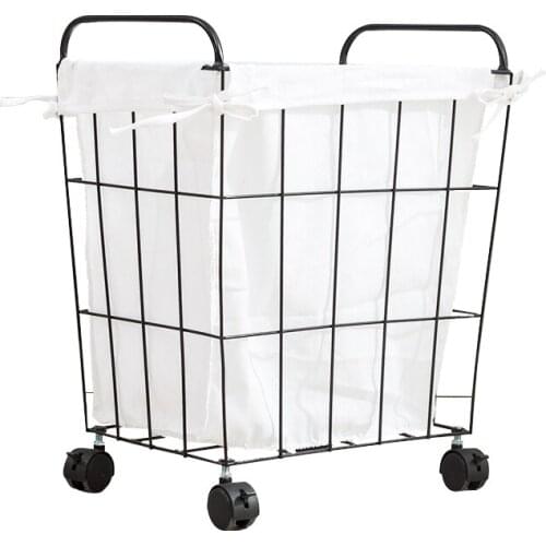 Fabric hamper Nordic wrought iron toy storage basket large laundry basket home storage bucket simple dirty clothes