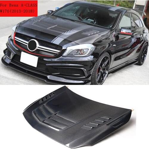 W176 For Mercedes-Benz A Class A45 AMG A180 A260 2013-2018 Front Hood Bonnet Carbon Fiber Car Front Bumper Engine Hood Cover