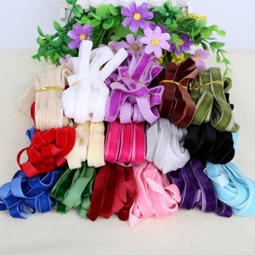 Multicolor Options Velvet Ribbon 5 Yard/lot 10mm(3/8" ) Headband Clips Bow Wedding Decoration Hair Bowknot DIY Christmas Ribbon